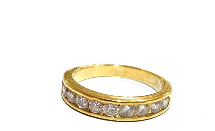 Demi alliance or jaune diamants 0.50 carats